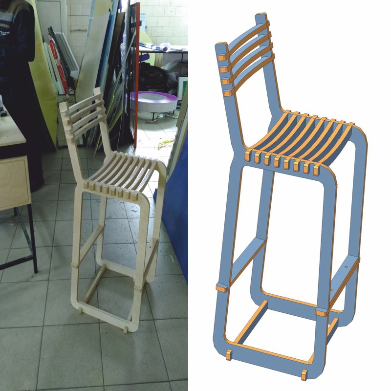 طرح صندلی ویندزور مناسب برای استفاده در دستگاه های cnc چوب و cnc لیزر - laser cutting windsor chair cdr file