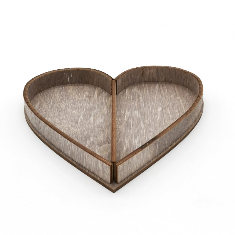طرح سینی چوبی به شکل قلب مناسب برای استفاده در دستگاه های cnc چوب و cnc لیزر - laser cut heart shaped wood tray cdr file