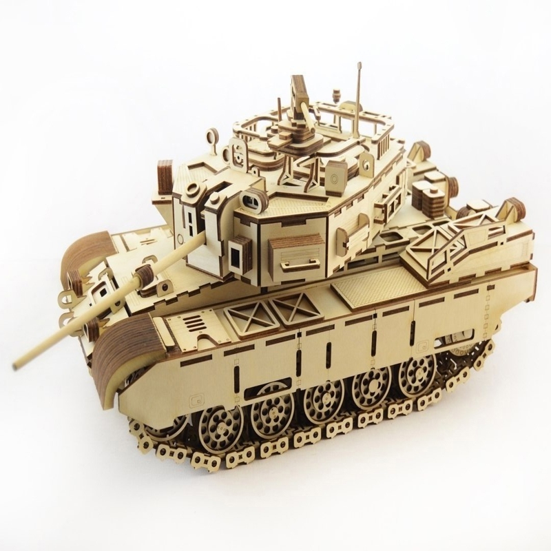 طرح پازل سه بعدی تانک چوبی مناسب برای استفاده در دستگاه های cnc چوب و cnc لیزر - laser cut wooden tank 3d puzzle cdr file