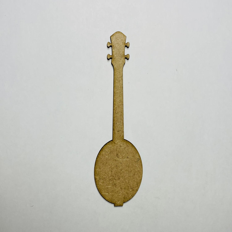 طرح چوب بانجو طرح ناتمام بانجو چوبی مناسب برای استفاده در دستگاه های cnc چوب و cnc لیزر - laser cut banjo wood cutout unfinished wooden banjo shape cdr file