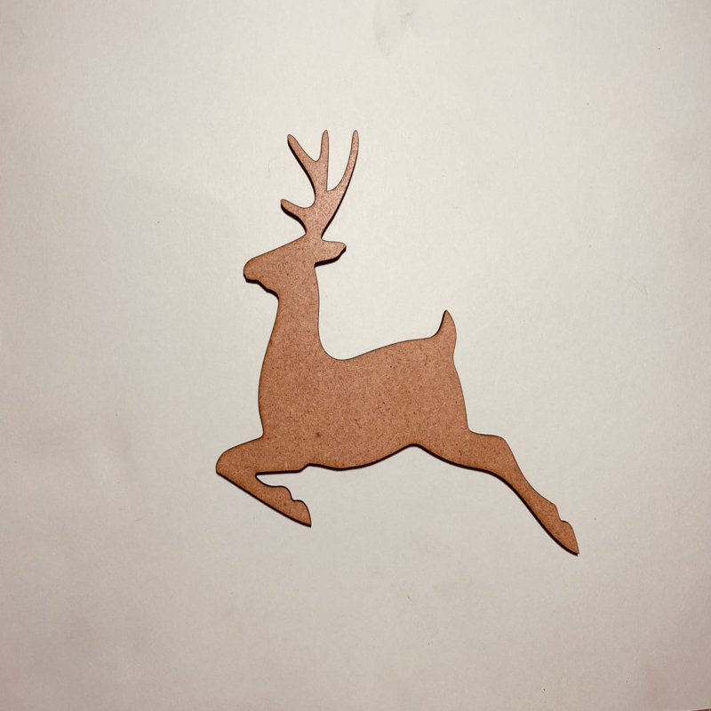 طرح گوزن شمالی چوبی خام و ناتمام مناسب برای استفاده در دستگاه های cnc چوب و cnc لیزر - laser cut unfinished blank christmas reindeer wood cutout cdr file