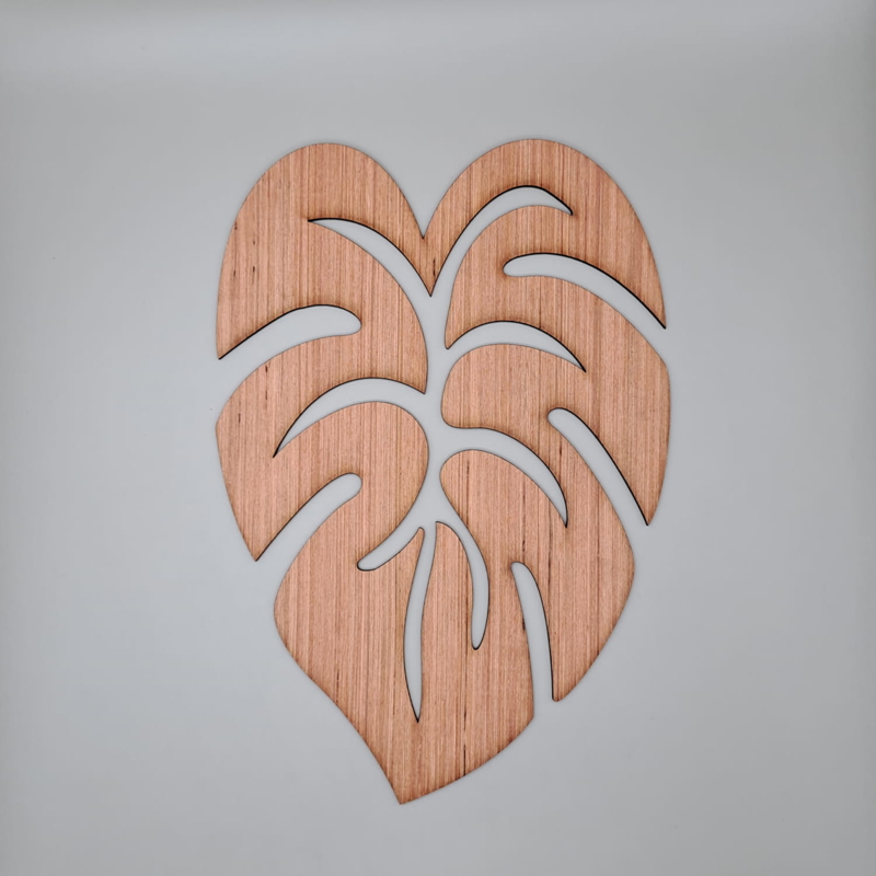 طرح برگ مانسترا چوبی مناسب برای استفاده در دستگاه های cnc چوب و cnc لیزر - laser cut monstera leaf wooden cutout cdr file