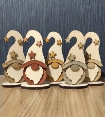طرح آدمک های چوبی کریسمس مناسب برای استفاده در دستگاه های cnc چوب و cnc لیزر - laser cut christmas gnomes wood ornaments cdr file