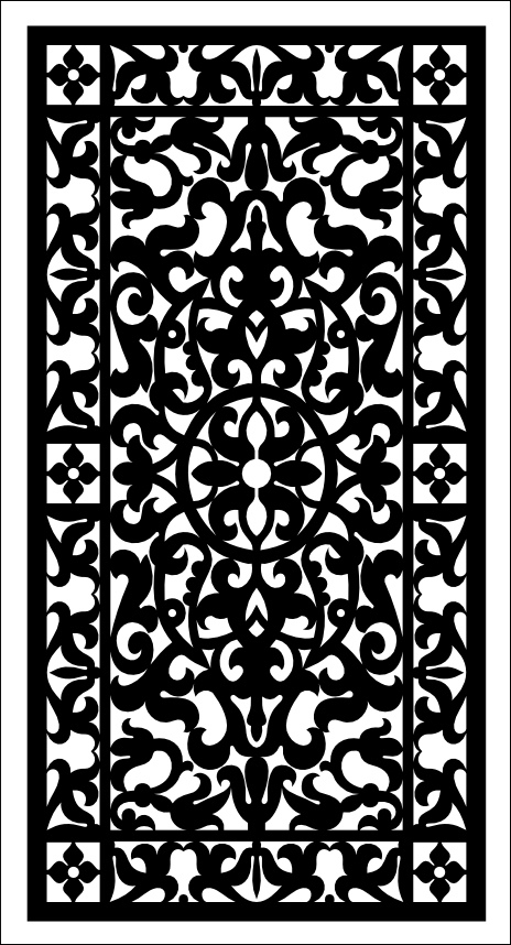 طرح الگوی صفحه نمایش گلدار مناسب برای استفاده در دستگاه های cnc چوب و cnc لیزر - floral screen pattern svg file