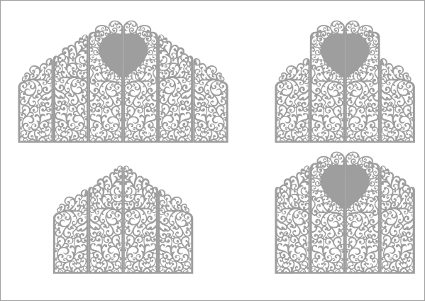 طرح پرده عروسی مناسب برای استفاده در دستگاه های cnc چوب و cnc لیزر - laser cut wedding screen pattern cdr file
