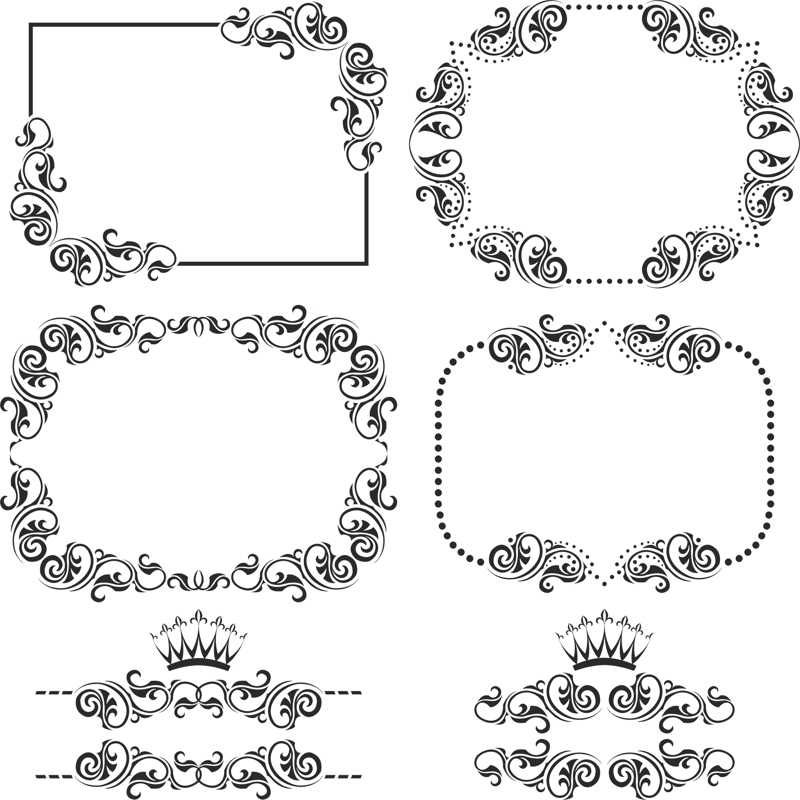طرح مجموعه حاشیه‌های تزئینی مناسب برای استفاده در دستگاه های cnc چوب و cnc لیزر - ornament border set cdr file