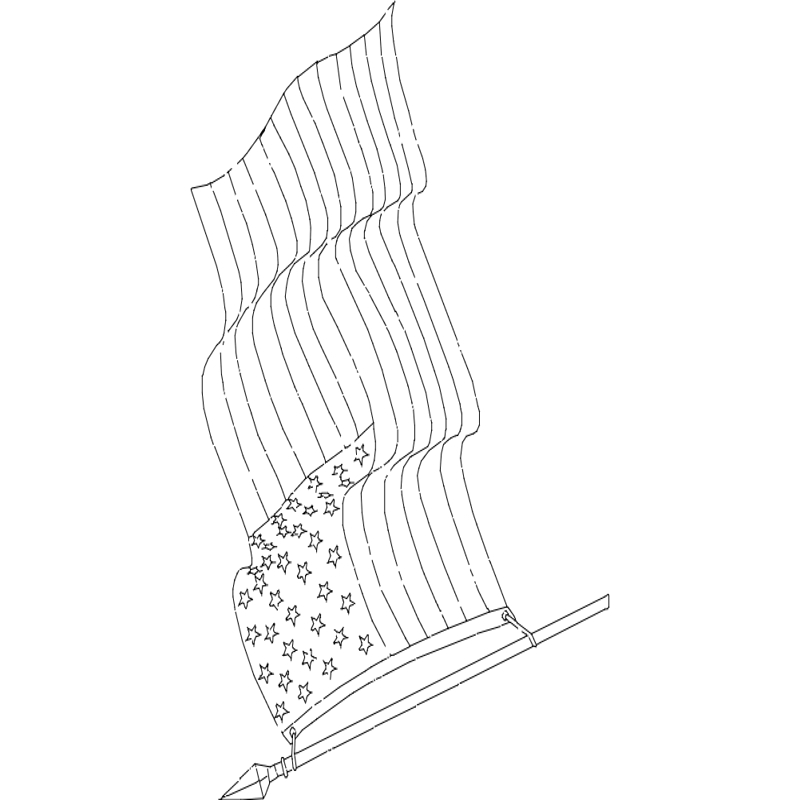 طرح پرچم آمریکا مناسب برای استفاده در دستگاه های cnc چوب و cnc لیزر - american flag dxf file