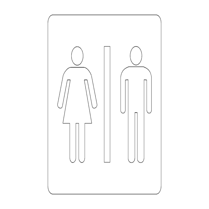 طرح تابلوی حمام مناسب برای استفاده در دستگاه های cnc چوب و cnc لیزر - bathroom sign dxf file