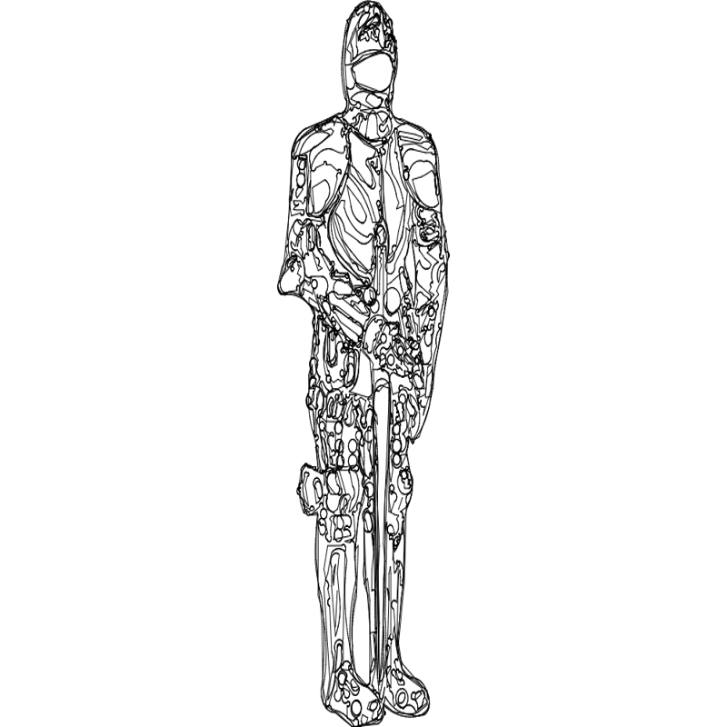 طرح زره‌پوش ۲ مناسب برای استفاده در دستگاه های cnc چوب و cnc لیزر - armorsuit 2 dxf file