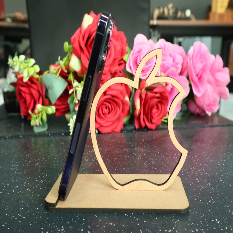 طرح لوگوی اپل پایه آیفون مناسب برای استفاده در دستگاه های cnc چوب و cnc لیزر - laser cut apple logo iphone stand cdr file