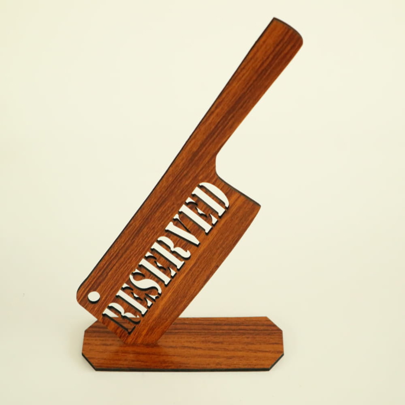 طرح تابلو چوبی رزرو شده میز مناسب برای استفاده در دستگاه های cnc چوب و cnc لیزر - laser cut wooden reserved sign for table cdr file