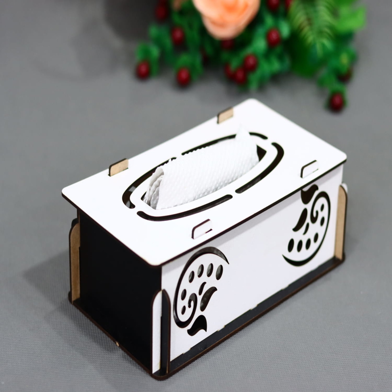 طرح جعبه دستمال کاغذی 3 میلی‌متری مناسب برای استفاده در دستگاه های cnc چوب و cnc لیزر - laser cut tissue box 3mm cdr file