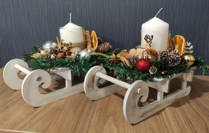 طرح جا شمعی سورتمه ای مناسب برای استفاده در دستگاه های cnc چوب و cnc لیزر - laser cut sleigh candle holder cdr file