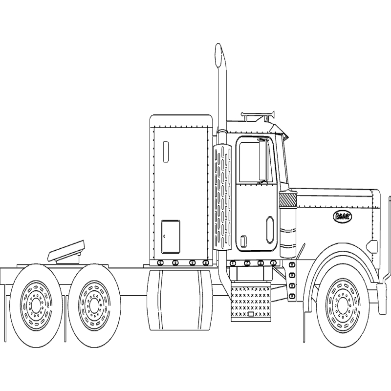 طرح کامیون ۱۸ چرخ مناسب برای استفاده در دستگاه های cnc چوب و cnc لیزر - 18 wheeler truck dxf file