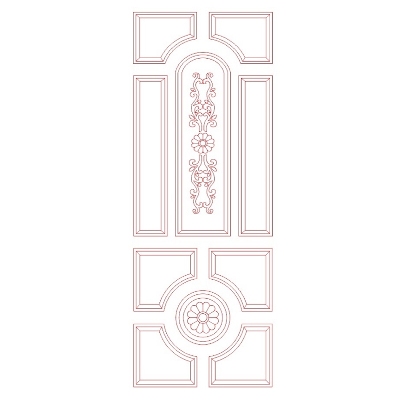 طرح درب چوبی مناسب برای استفاده در دستگاه های cnc چوب و cnc لیزر - designer wooden door dxf file