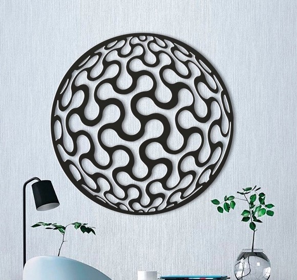 طرح توپ دیواری طرح دار مناسب برای استفاده در دستگاه های cnc چوب و cnc لیزر - laser cut ball wall decor dxf file
