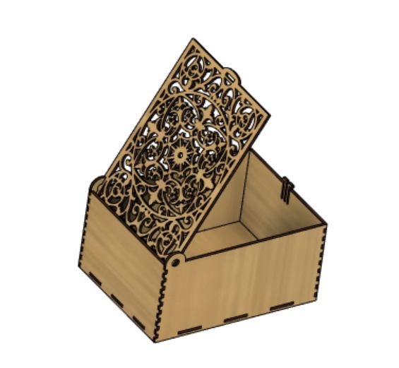 طرح جعبه چوبی با درب در ابعاد ۲۰۰x۱۵۰x۱۰۰ مناسب برای استفاده در دستگاه های cnc چوب و cnc لیزر - laser cut wooden box with lid 200x150x100 cdr file