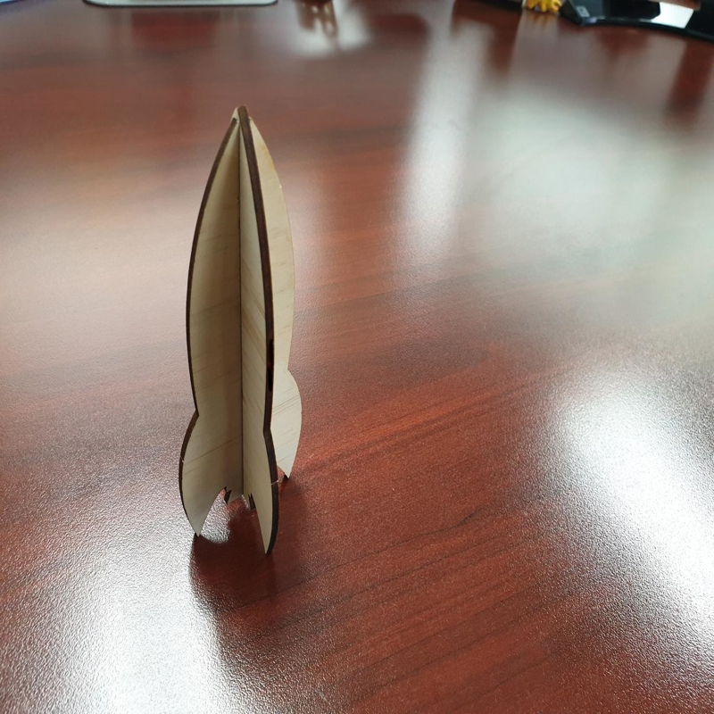 طرح قالب موشک چوبی ۳ میلی‌متری مناسب برای استفاده در دستگاه های cnc چوب و cnc لیزر - wooden rocket 3mm laser cut template svg file