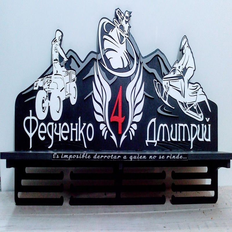 طرح مدال ورزشی طرح قفسه آویز مدال مناسب برای استفاده در دستگاه های cnc چوب و cnc لیزر - laser cut sports medal display rack medal hanger cdr file