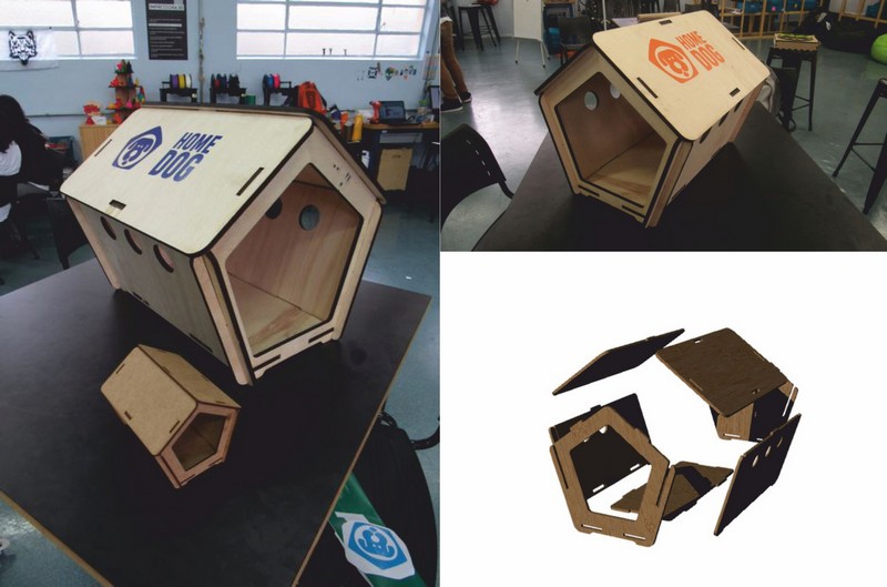 طرح خانه سگ مناسب برای استفاده در دستگاه های cnc چوب و cnc لیزر - laser cut dog house dxf file
