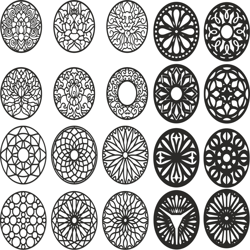 طرح مجموعه مناسب برای استفاده در دستگاه های cnc چوب و cnc لیزر - laser cut set cdr file