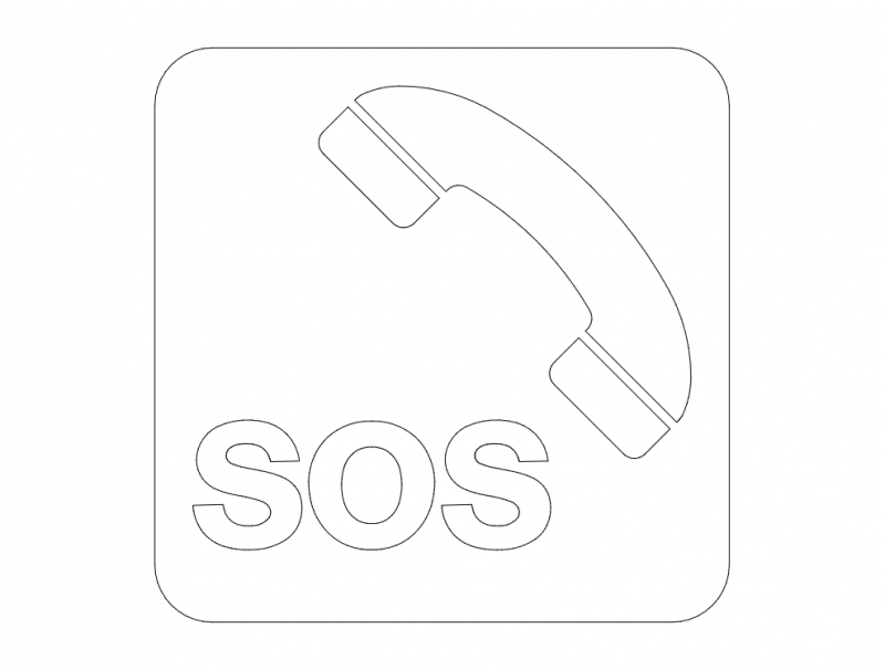 طرح تابلوی SOS و کیوسک تلفن روی بزرگراه مناسب برای استفاده در دستگاه های cnc چوب و cnc لیزر - sos sign and phone box on highway dxf file