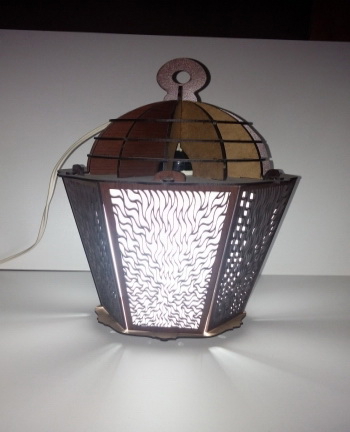 طرح چراغ سقفی قدیمی مناسب برای استفاده در دستگاه های cnc چوب و cnc لیزر - laser cut vintage ceiling light cdr file