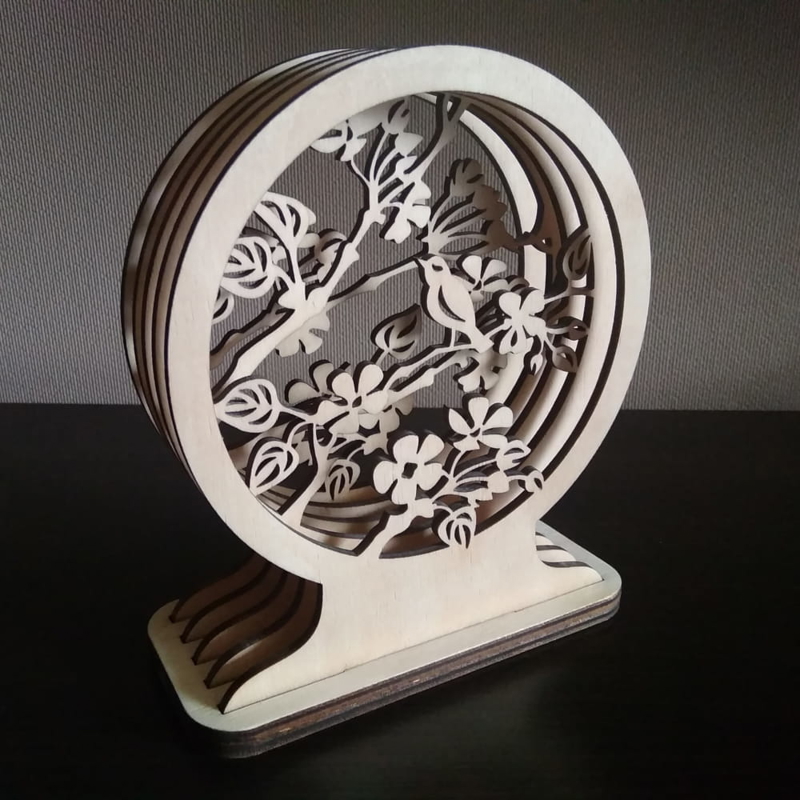 طرح دکور سه بعدی چند لایه مناسب برای استفاده در دستگاه های cnc چوب و cnc لیزر - laser cut multi layered 3d decor cdr file
