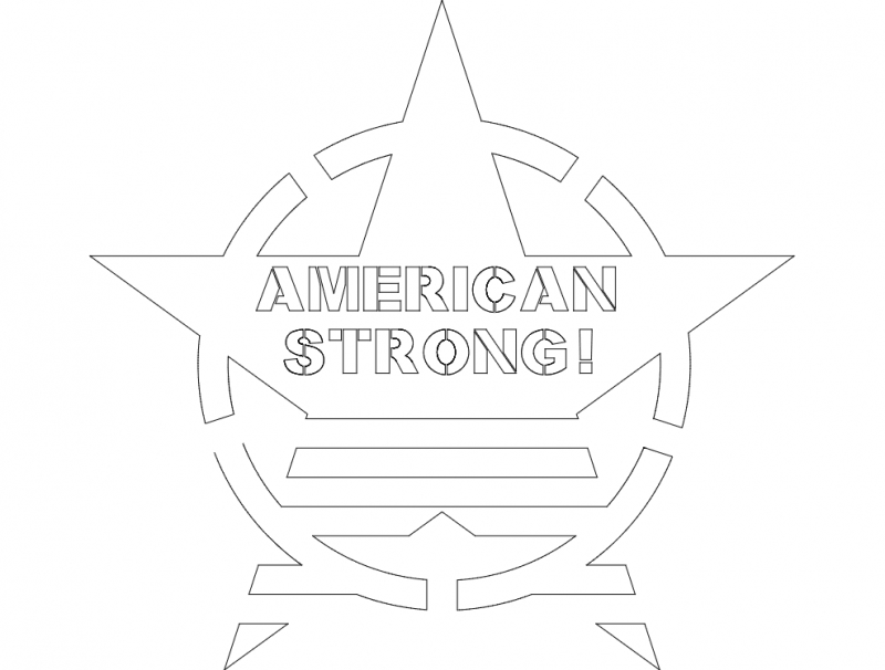 طرح آمریکایی قوی مناسب برای استفاده در دستگاه های cnc چوب و cnc لیزر - american strong dxf file