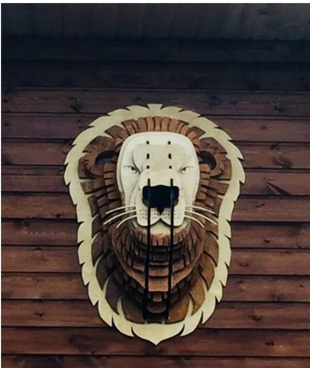 طرح گل رز چوبی مناسب برای استفاده در دستگاه های cnc چوب و cnc لیزر - wooden trophy lion cdr file