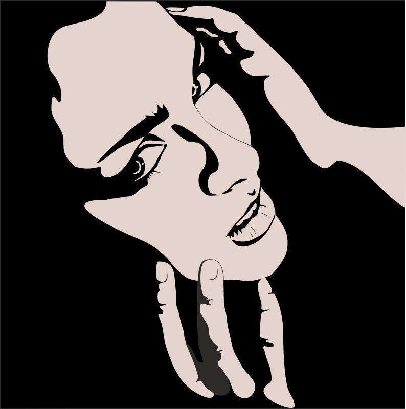 طرح فایل وکتور زن با دست روی صورت مناسب برای استفاده در دستگاه های cnc چوب و cnc لیزر - vector of woman with hands on face cdr file