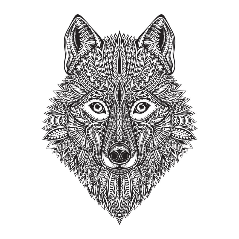 طرح وکتور هنری چهره گرگ مناسب برای استفاده در دستگاه های cnc چوب و cnc لیزر - wolf face vector art cdr file