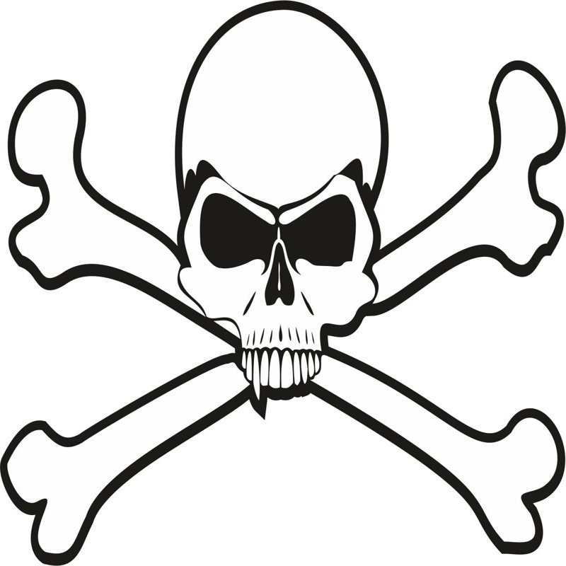 طرح جمجمه و استخوان‌ها مناسب برای استفاده در دستگاه های cnc چوب و cnc لیزر - skull n bones cdr file