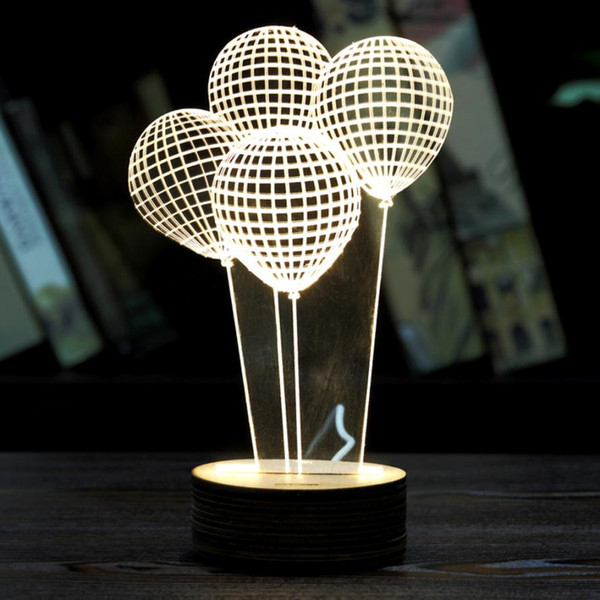 طرح چراغ خواب سه بعدی LED به شکل بادکنک مناسب برای استفاده در دستگاه های cnc چوب و cnc لیزر - balloon shape 3d led night light cdr file