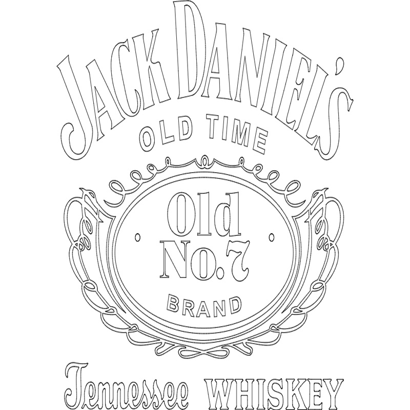 طرح لوگوی ویسکی جک دنیلز تنسی مناسب برای استفاده در دستگاه های cnc چوب و cnc لیزر - jack daniels tennessee whiskey logo dxf file