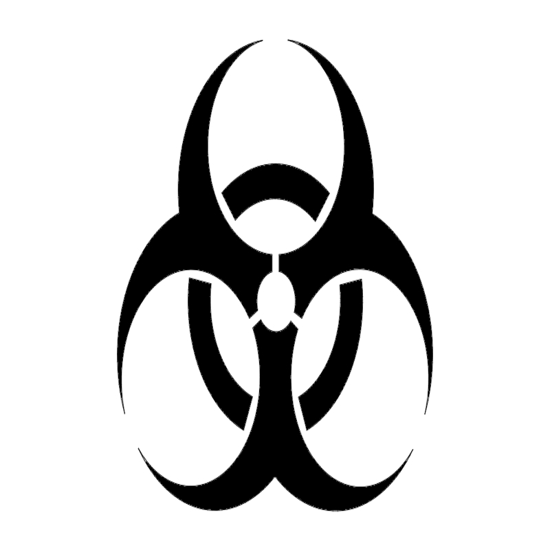 طرح نماد خطر زیستی مناسب برای استفاده در دستگاه های cnc چوب و cnc لیزر - biohazard symbol dxf file