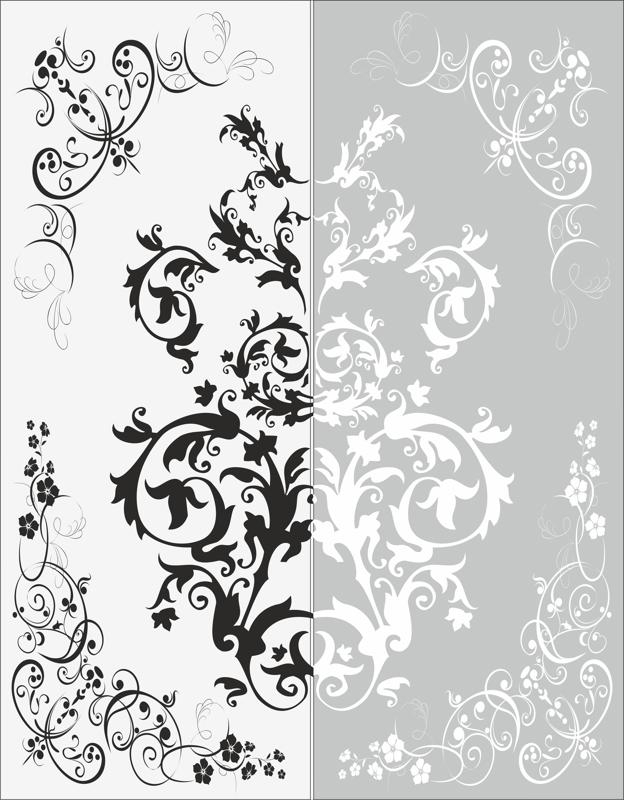 طرح گل سندبلاست تزئینی مناسب برای استفاده در دستگاه های cnc چوب و cnc لیزر - decor flower sandblast pattern cdr file