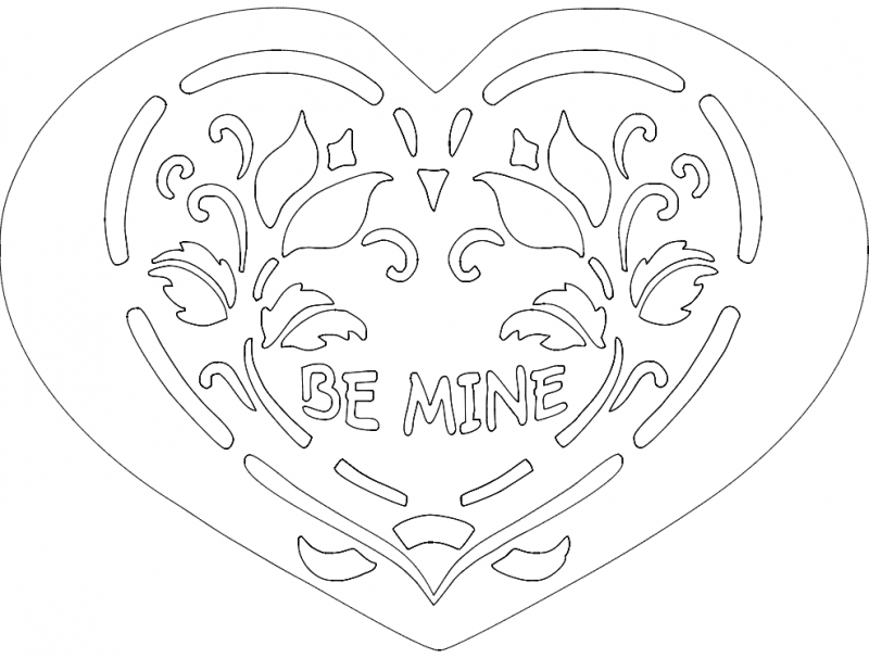 طرح مال من باش مناسب برای استفاده در دستگاه های cnc چوب و cnc لیزر - be mine dxf file