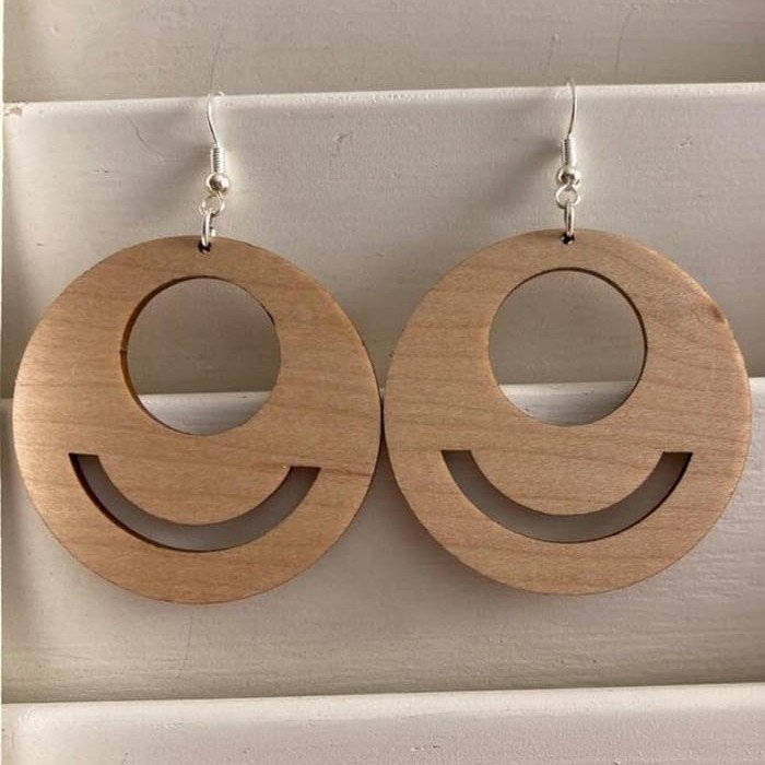 طرح گوشواره چوبی طرح آویز مناسب برای استفاده در دستگاه های cnc چوب و cnc لیزر - laser cut wooden earring blanks dangle charms