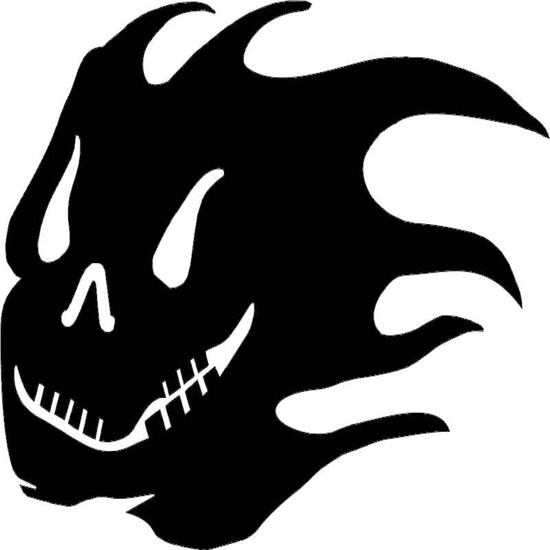 طرح ترسناک شبح جمجمه مناسب برای استفاده در دستگاه های cnc چوب و cnc لیزر - skull silhouette horror dxf file