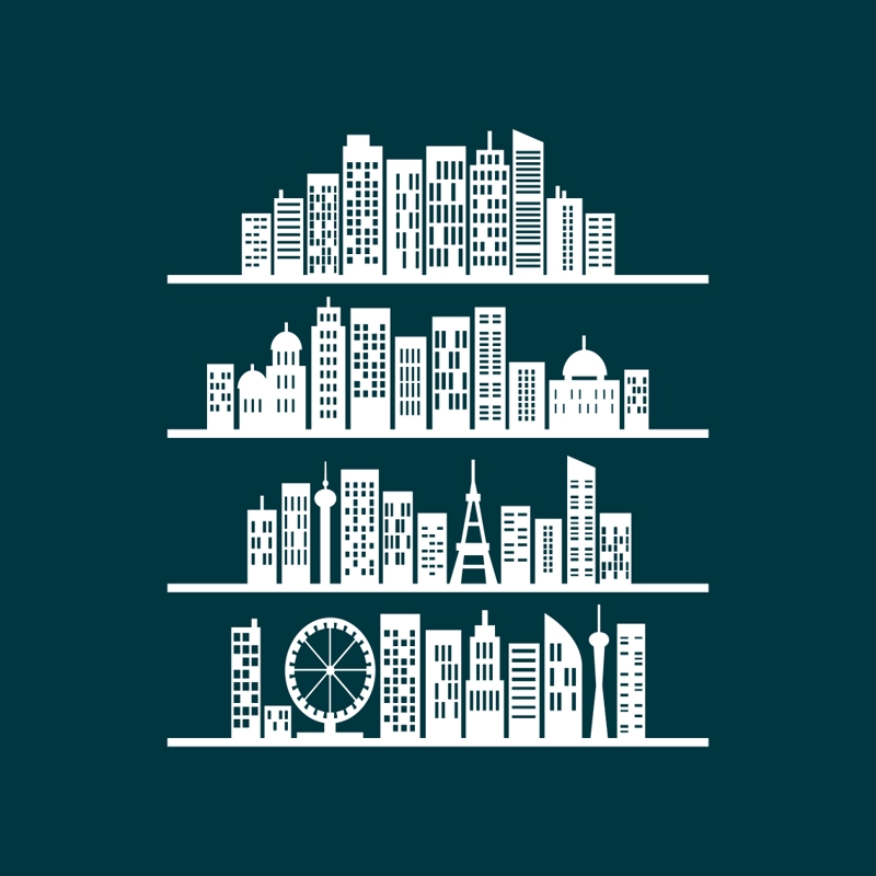 طرح شهر مناسب برای استفاده در دستگاه های cnc چوب و cnc لیزر - city dxf file