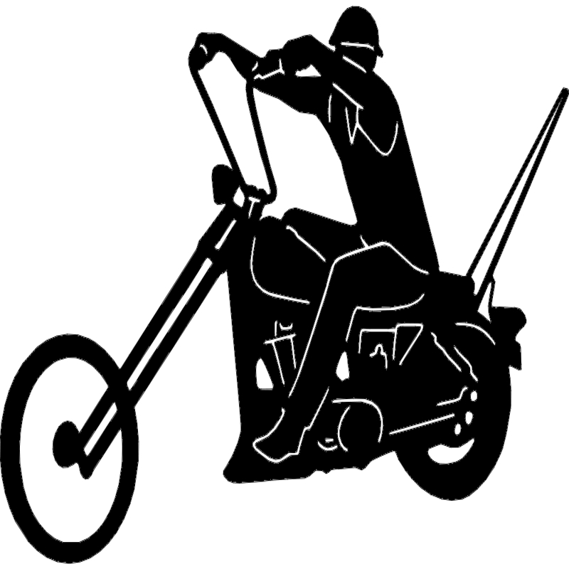 طرح موتورسیکلت هلی کوپتر مناسب برای استفاده در دستگاه های cnc چوب و cnc لیزر - chopper motorcycle dxf file