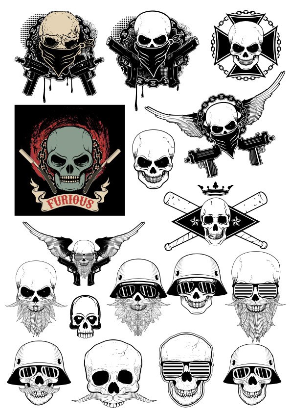 طرح جمجمه گانگستری مناسب برای استفاده در دستگاه های cnc چوب و cnc لیزر - gangster skull cdr file