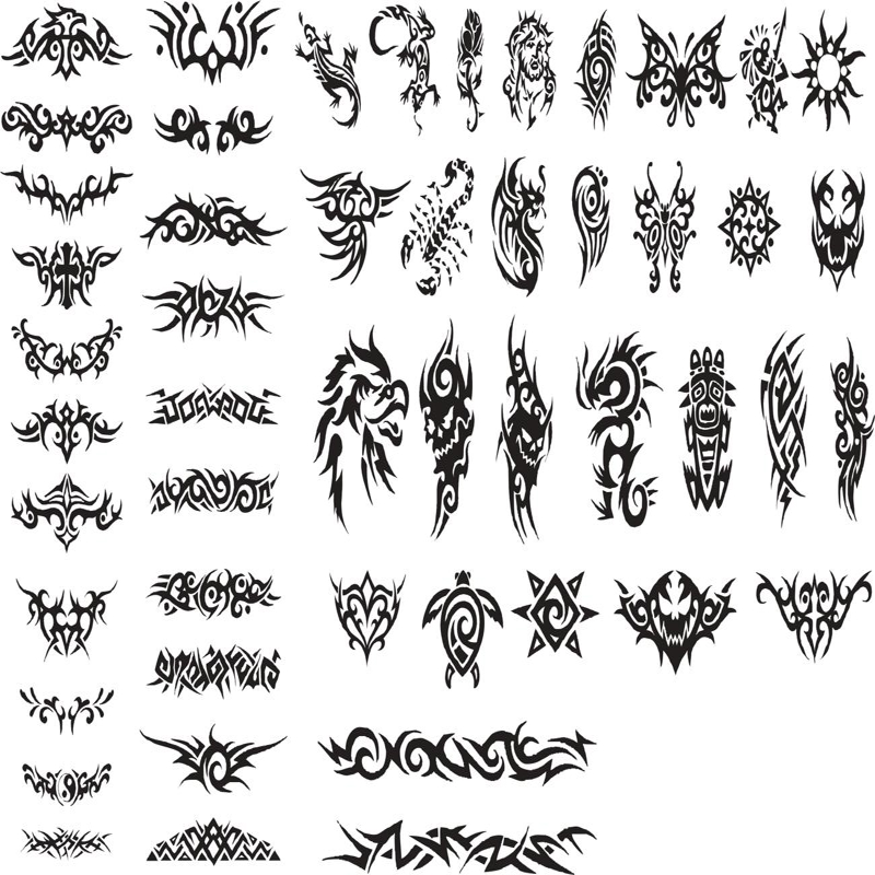 طرح های وکتور خالکوبی قبیله ای مناسب برای استفاده در دستگاه های cnc چوب و cnc لیزر - patterns of tribal tattoo vectors cdr file