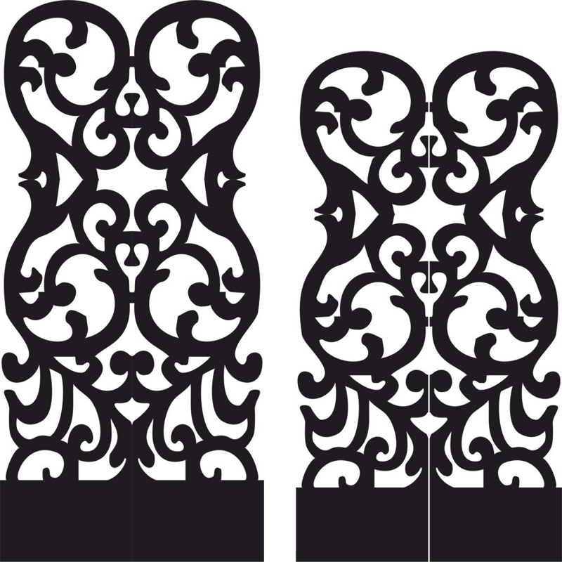 طرح وکتور استنسیل صفحه نمایش تاشو مناسب برای استفاده در دستگاه های cnc چوب و cnc لیزر - stencil folding screen vector cdr file