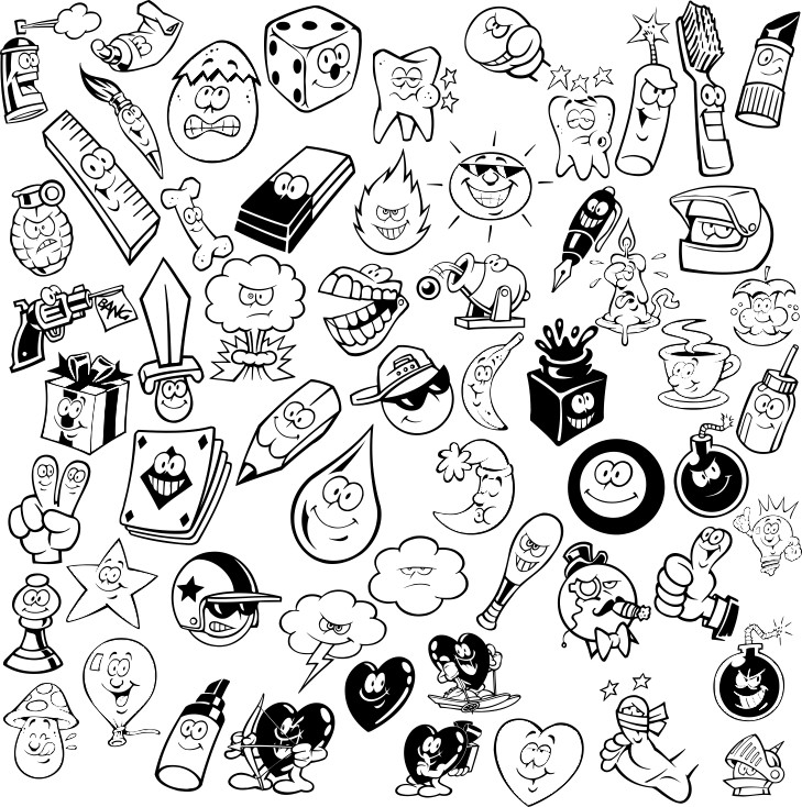 طرح اشیاء کارتونی مناسب برای استفاده در دستگاه های cnc چوب و cnc لیزر - cartoon object cdr file