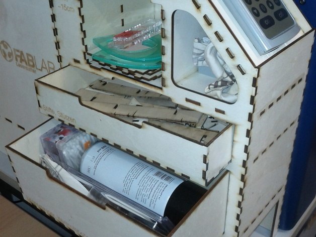 طرح جعبه جلویی (کاستن فورنه) مناسب برای استفاده در دستگاه های cnc چوب و cnc لیزر - kasten vorne cdr file