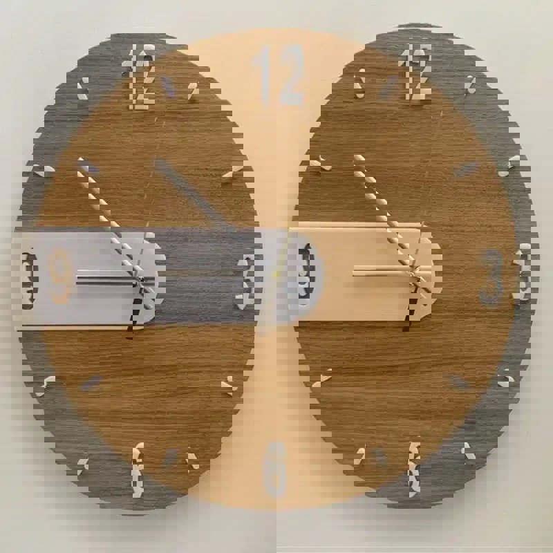 طرح ساعت دیواری چوبی مناسب برای استفاده در دستگاه های cnc چوب و cnc لیزر - laser cut wood wall clock