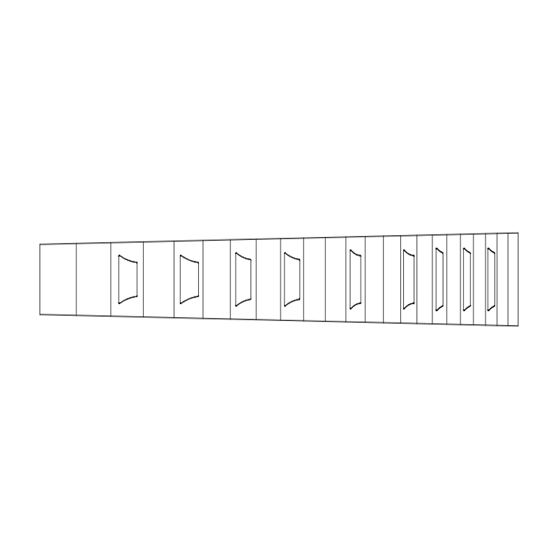 طرح انگشت گذاری لس پاول مناسب برای استفاده در دستگاه های cnc چوب و cnc لیزر - les paul fingerboard dxf file