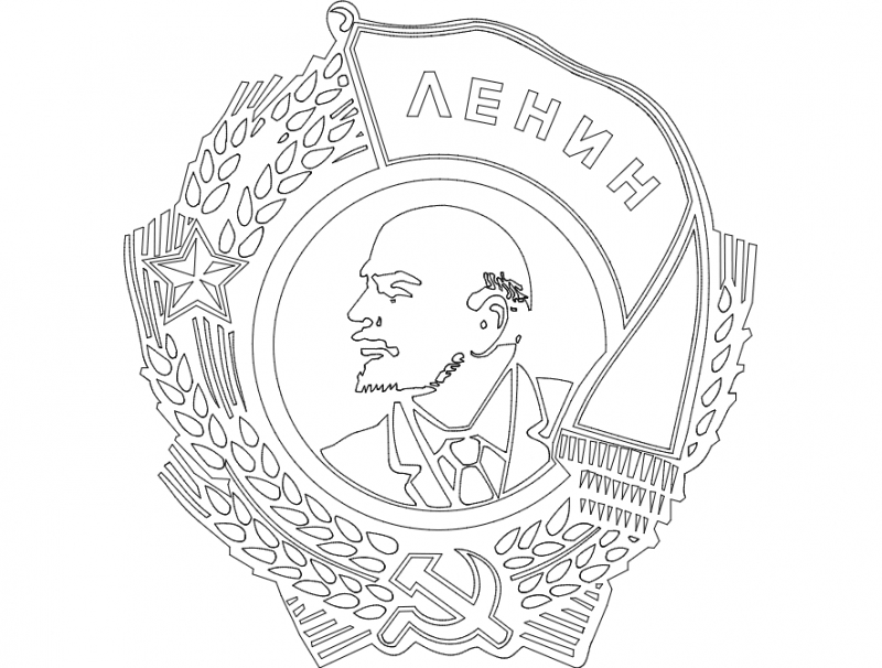 طرح لنین مناسب برای استفاده در دستگاه های cnc چوب و cnc لیزر - lenin dxf file